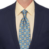 Extra Long Ortigia Light Blue and Yellow Duchesse Silk Tie