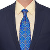 Extra Long Palazzo Butera Blue Duchesse Silk Tie