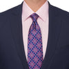 Extra Long Lampedusa Blue and Pink Duchesse Silk Tie