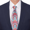 Extra Long Donnafugata Light Blue and Coral Duchesse Silk Tie