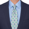 Extra Long Cathedral of Noto White and Green Duchesse Silk Tie