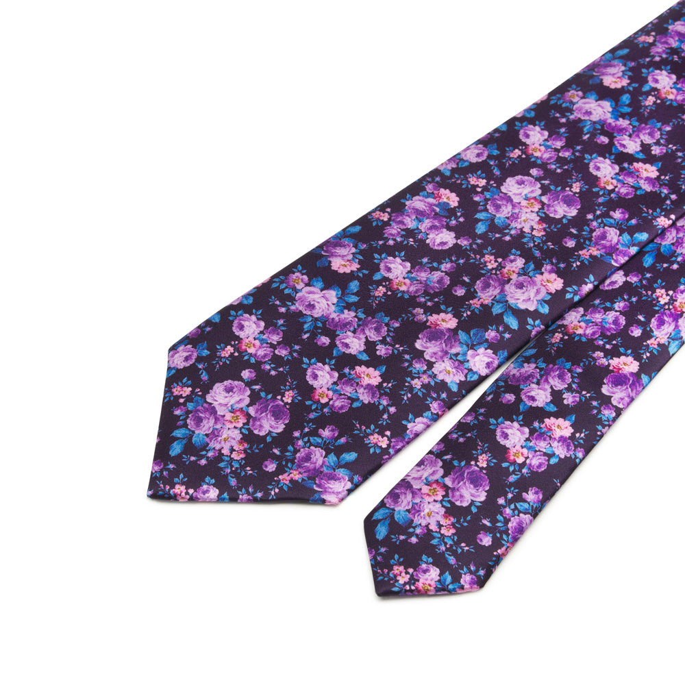 Purple Floral Garden Duchesse Silk Tie – Silvio Fiorello
