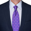 Cravatta Sigillo Reale Rosa e Blu Royal Seta Duchesse