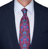 Red Medieval Forest Duchesse Silk Tie