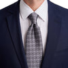 Renaissance Flowers Dark Grey Duchesse Silk Tie