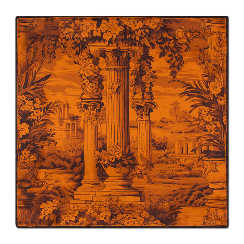 Ancient Rome Orange Silk Pocket Square