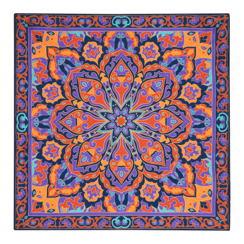 The Templar Emblem Orange and Purple Silk Pocket Square