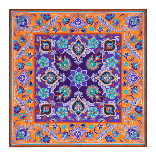 Orange and Purple Medieval Majesty Silk Pocket Square