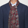 Sciarpa Bordeaux Patchwork Medaglioni e Madras Lana