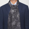 Sciarpa Grigio Ceramica Siciliana e Paisley Double Face Lana
