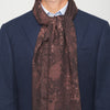 Sciarpa Marrone Ceramica Siciliana e Paisley Double Face Lana