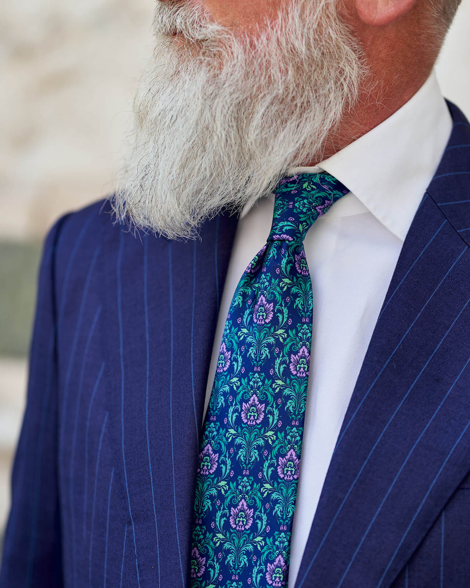 Florentine Silk Guild Blue Green Purple Duchesse Silk Tie – Silvio