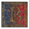 Pochette Monogramma Medievale Lettera B Rosso e Blu Seta