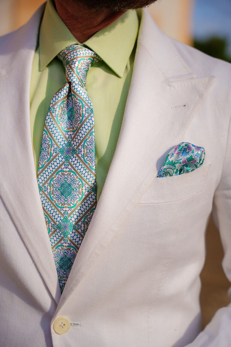 The Leopard White Duchesse Silk Tie – Silvio Fiorello