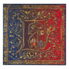 Pochette Monogramma Medievale Lettera E Rosso e Blu Seta