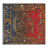 Pochette Monogramma Medievale Lettera G Rosso e Blu Seta