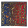 Pochette Monogramma Medievale Lettera I Rosso e Blu Seta