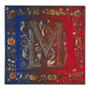Pochette Monogramma Medievale Lettera M Rosso e Blu Seta