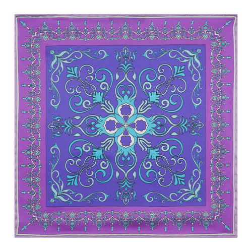 Flower of Sicily Purple Silk Pocket Square