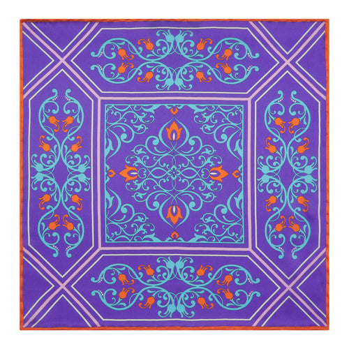 Baroque Art Purple Silk Pocket Square