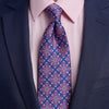 Lampedusa Blue and Pink Duchesse Silk Tie