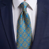 Jupiter Blue and Yellow Duchesse Silk Tie