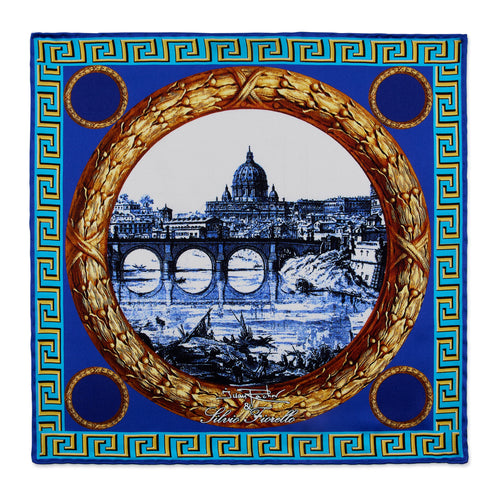 Glory of St.Peter's Blue Silk Pocket Square