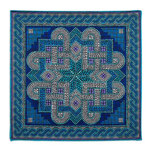 Musivum Light Blue Silk Pocket Square