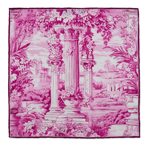 Ancient Rome Pink Silk Pocket Square