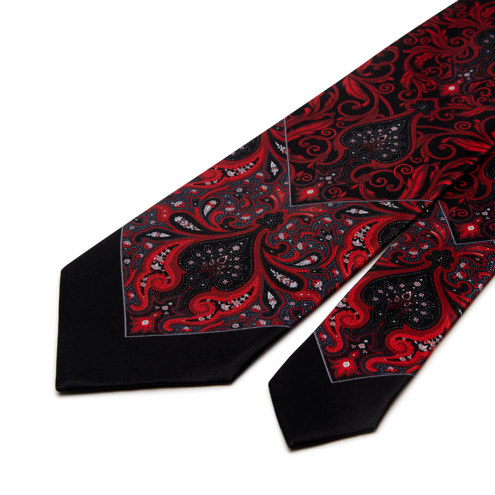 Imperial Tapestry Red and Black Duchesse Silk Tie – Silvio Fiorello