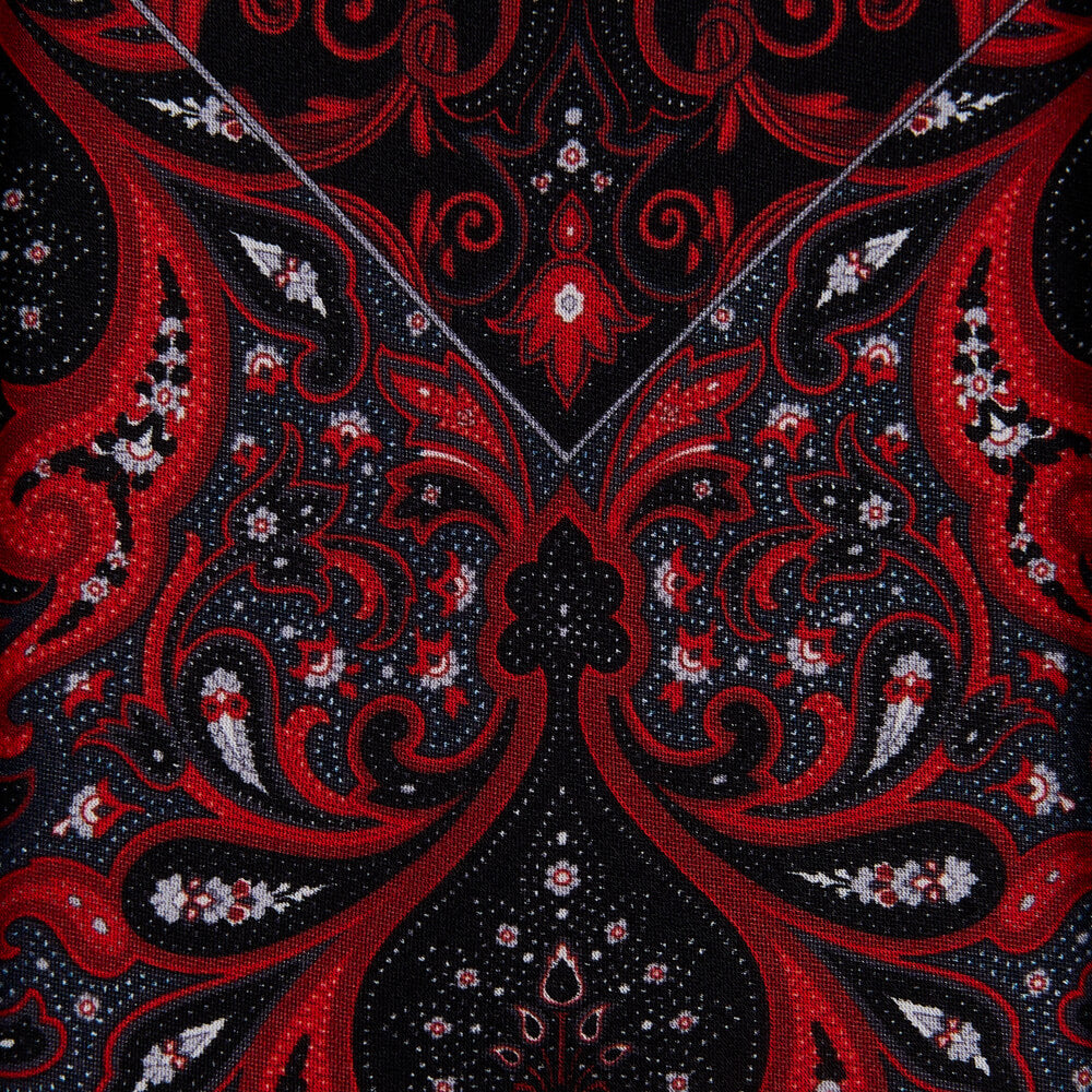 Imperial Tapestry Red and Black Duchesse Silk Tie – Silvio Fiorello