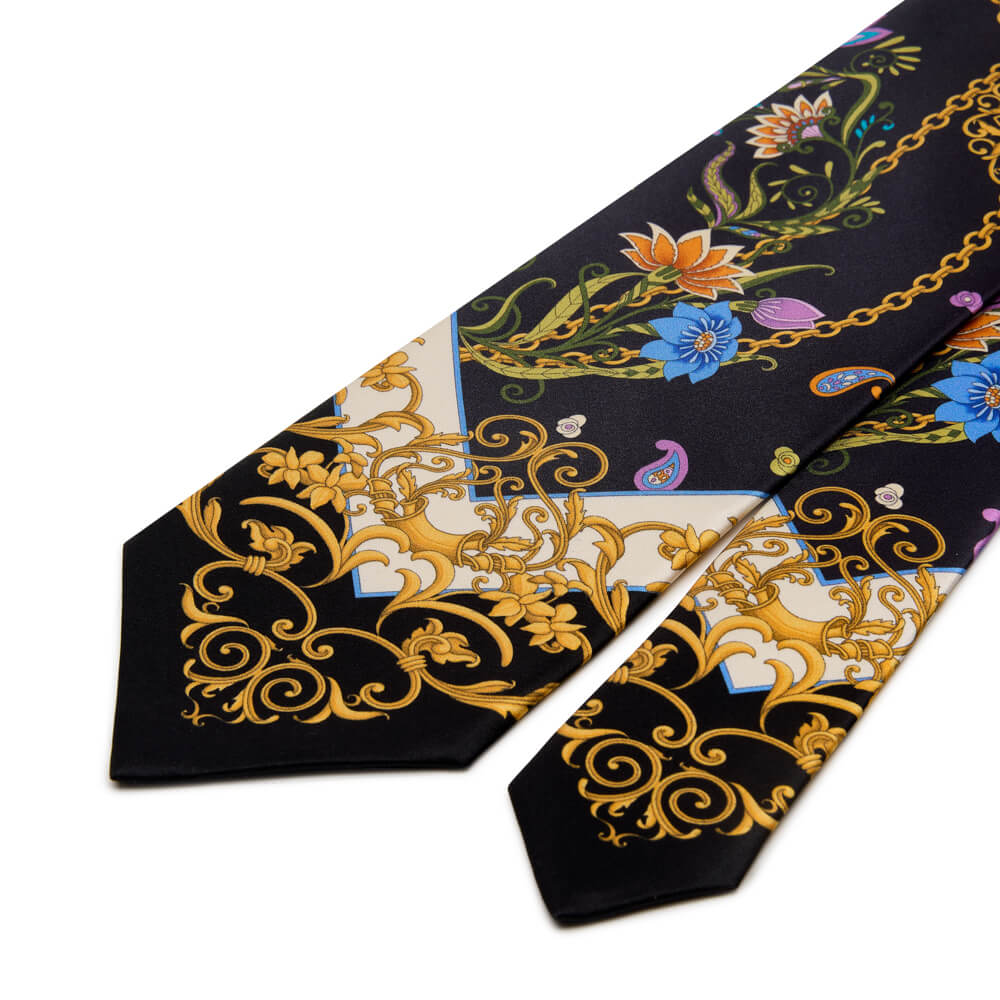 Sicilian Art Black Duchesse Silk Tie – Silvio Fiorello