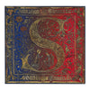 Pochette Monogramma Medievale Lettera S Rosso e Blu Seta
