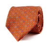 Orange Sicilian Geometric Motif Duchesse Silk Tie