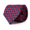Red and Blue Spheres Silk Tie