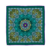 Green Mandala of Art Duchesse Silk Pocket Square