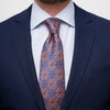 The Duomo Orange and Blue Duchesse Silk Tie