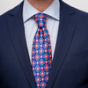 Cravatta Sicans Blu Arancione e Rosa Seta Duchesse