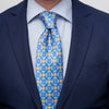 The Sicans Light Blue and Yellow Duchesse Silk Tie