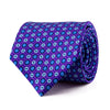 Purple and Blue Classic Motif Duchesse Silk Tie