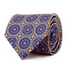 Yellow and Blue Mandala of Light Duchesse Silk Tie