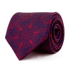 Blue and Red Mandala of Prosperity Duchesse Silk Tie