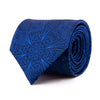 Blue Mandala of Prosperity Duchesse Silk Tie