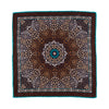 Brown Mandala of Art Duchesse Silk Pocket Square