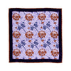 Pochette Viola Marrone e Blu Artichoke William Morris Seta Duchesse