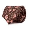 Brown and Pink Pimpernel William Morris Duchesse Silk Tie