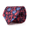 Blue and Red Bachelors Button William Morris Duchesse Silk Tie