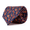 Blue and Orange Birds and Flowers William Morris Duchesse Silk Tie