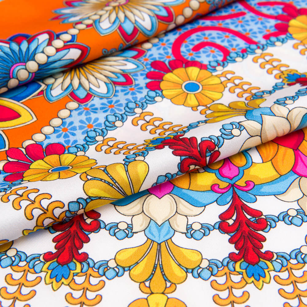 The Flower of Taormina Orange Silk Twill Scarf and Ring – Silvio Fiorello