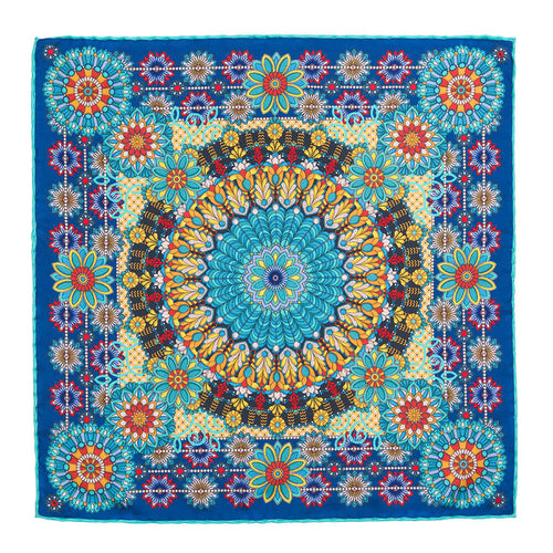 Pochette Fiore di Taormina Blu Seta Twill